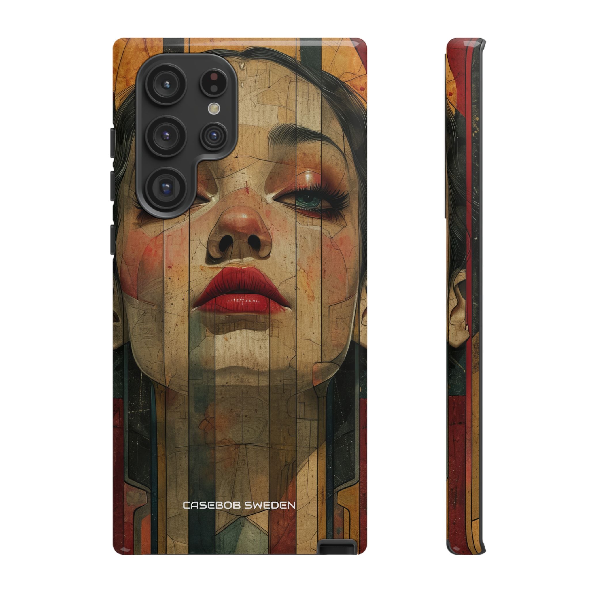 Bold Art Deco Portrait - Tough Samsung S22 Phone Case