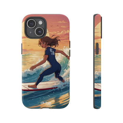 Surfing Into Sunset - iPhone Case