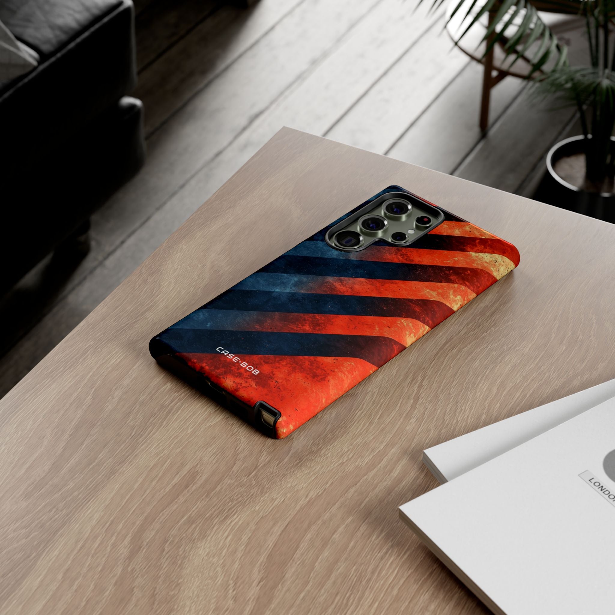 Diagonal Stripes Blaze Samsung S23 Ultra Case - Tough