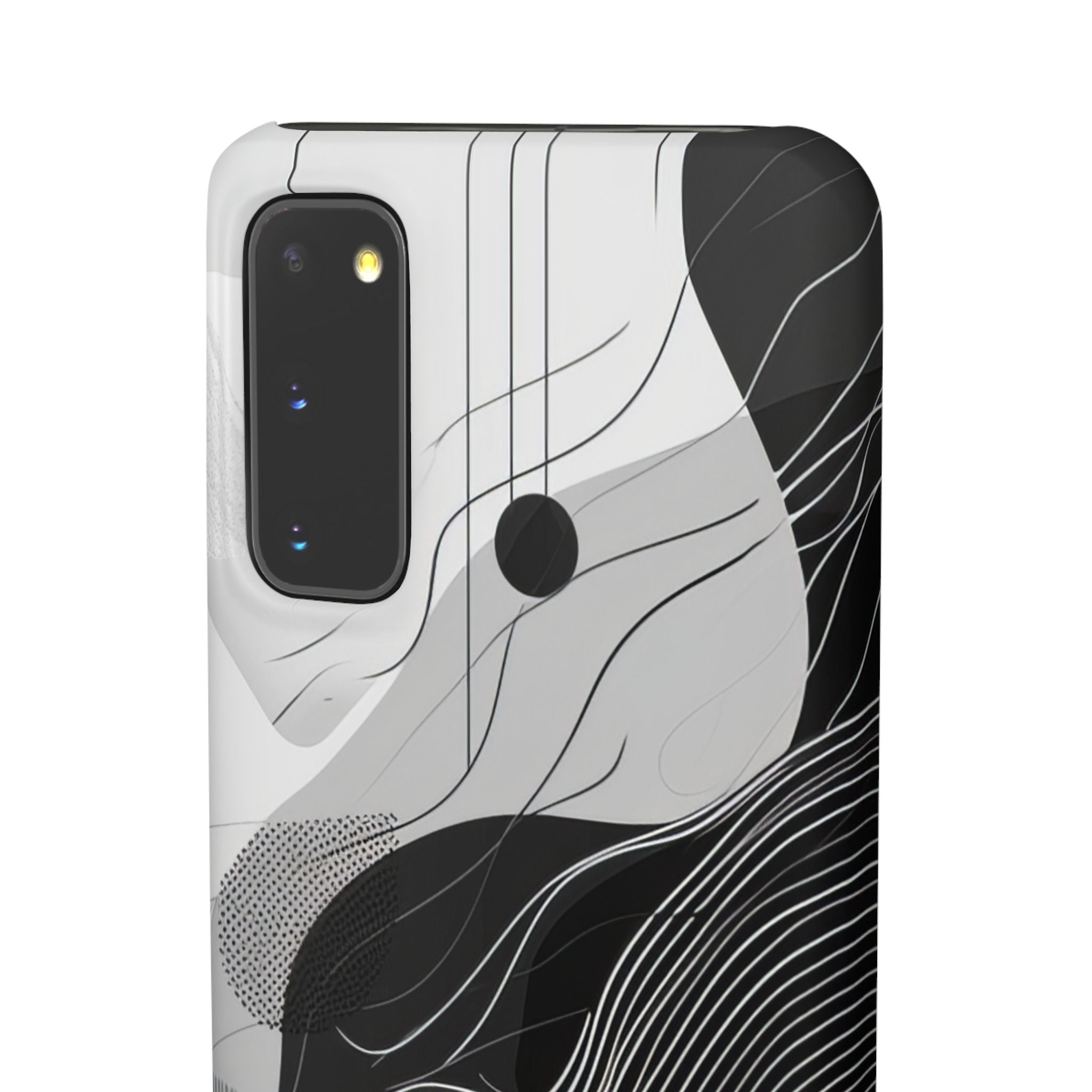 Fluid Rhythms: Monochrome Line Flow Samsung S20 - Slim Phone Case