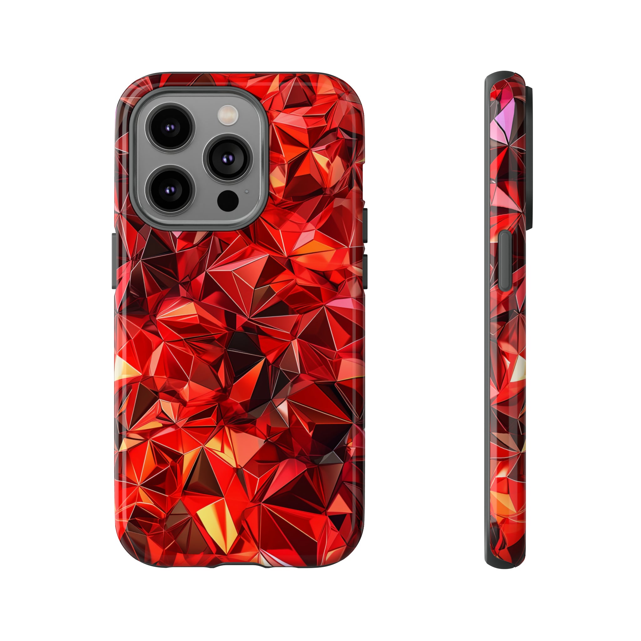 Geometric Red Fusion - Protective Phone Case