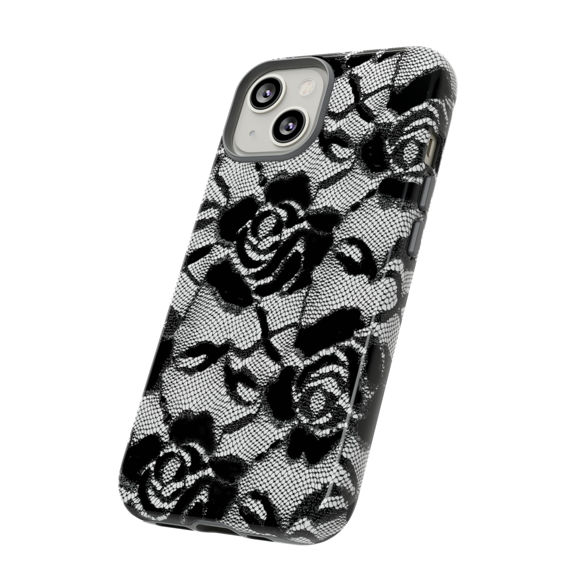 Black Rose Lace Gothic Flower - Protective Phone Case