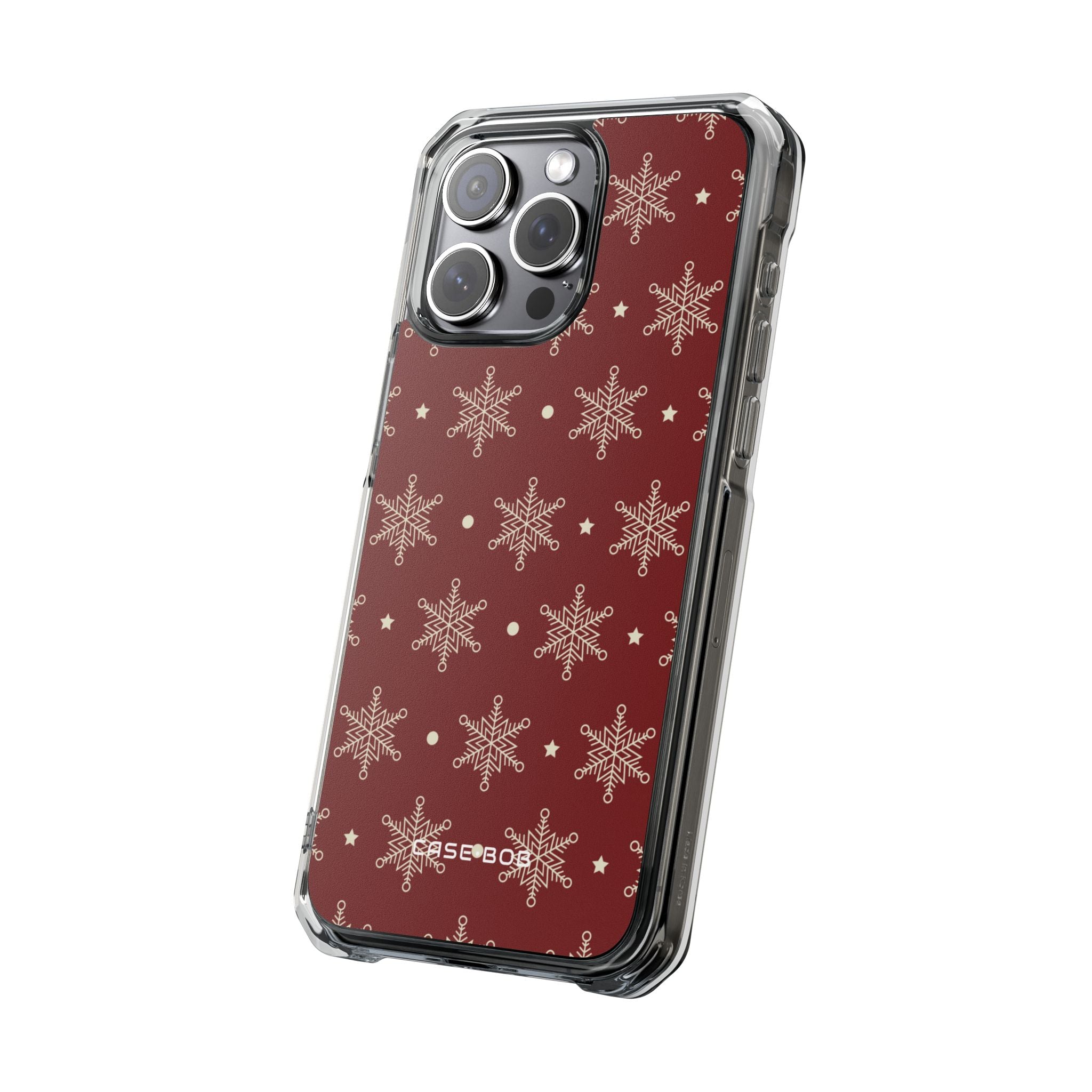 Cream Snowflake Crimson iPhone 15 Pro Max Case - Impact