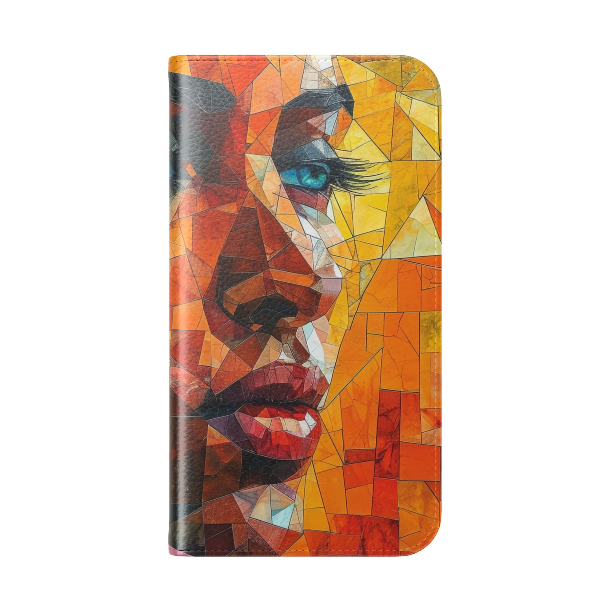 Mosaic Gaze Blue - iPhone 15 Case - Wallet