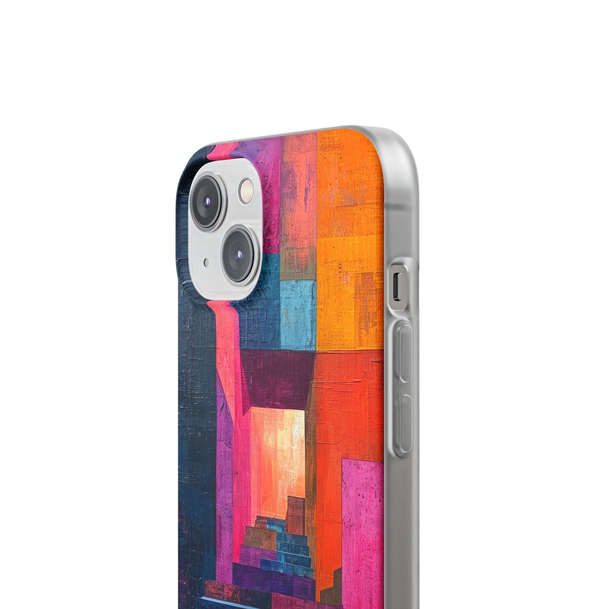 Pink Orange Geometry - Flexi iPhone 14 Phone Case