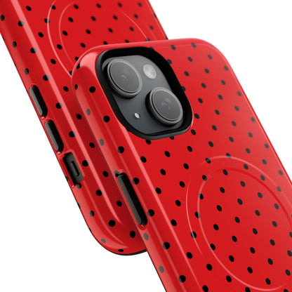 Crimson Dot Matrix iPhone 15 Case - Tough+