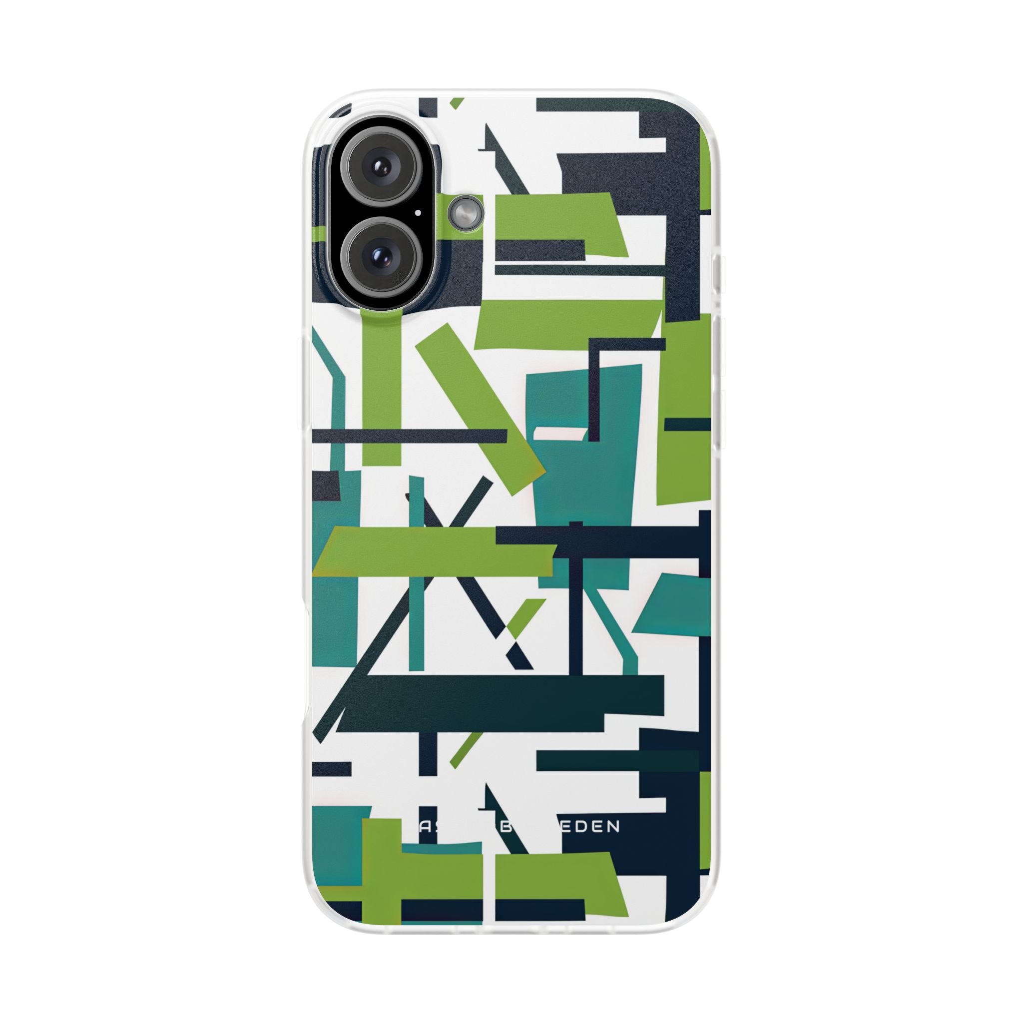 Green Geometry Glide iPhone 16 - Flexi Phone Case