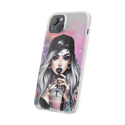Silver Sip Nebula iPhone 15 Plus Case - Soft