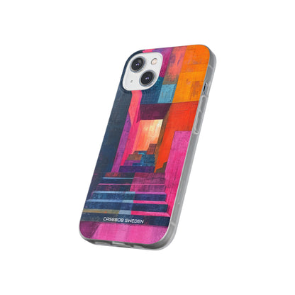 Pink Orange Geometry - Flexi iPhone 14 Phone Case