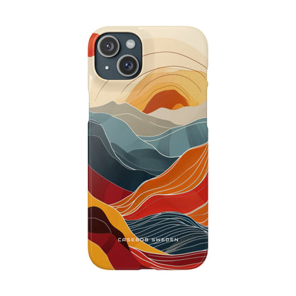 Harmonic Flow of Lines and Color iPhone 15 - Slim Phone Case