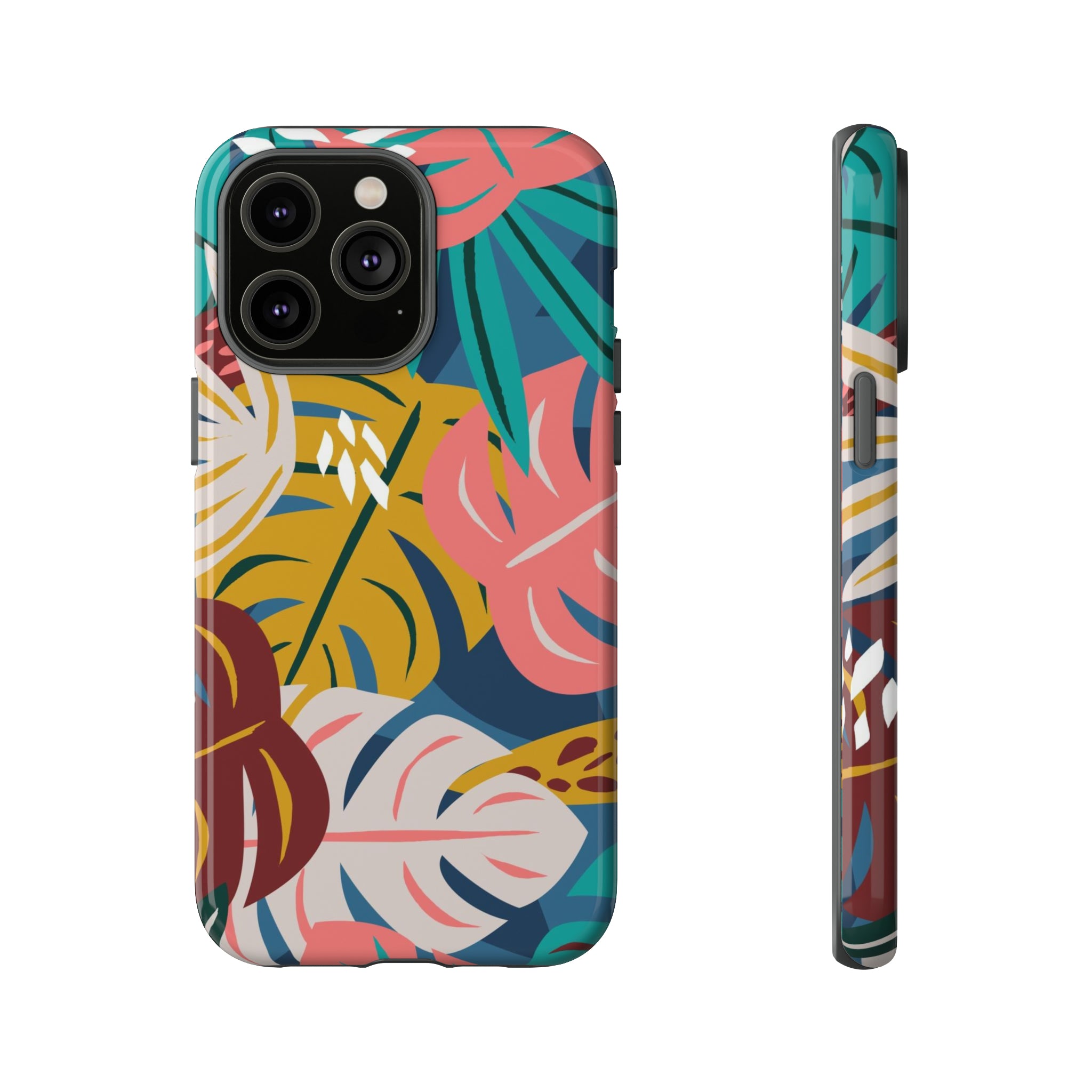 Tropical Leaf Mono - Protective Phone Case