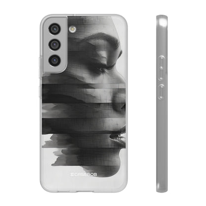 Abstract Glitch Portrait | Flexible Phone Case for Samsung Galaxy