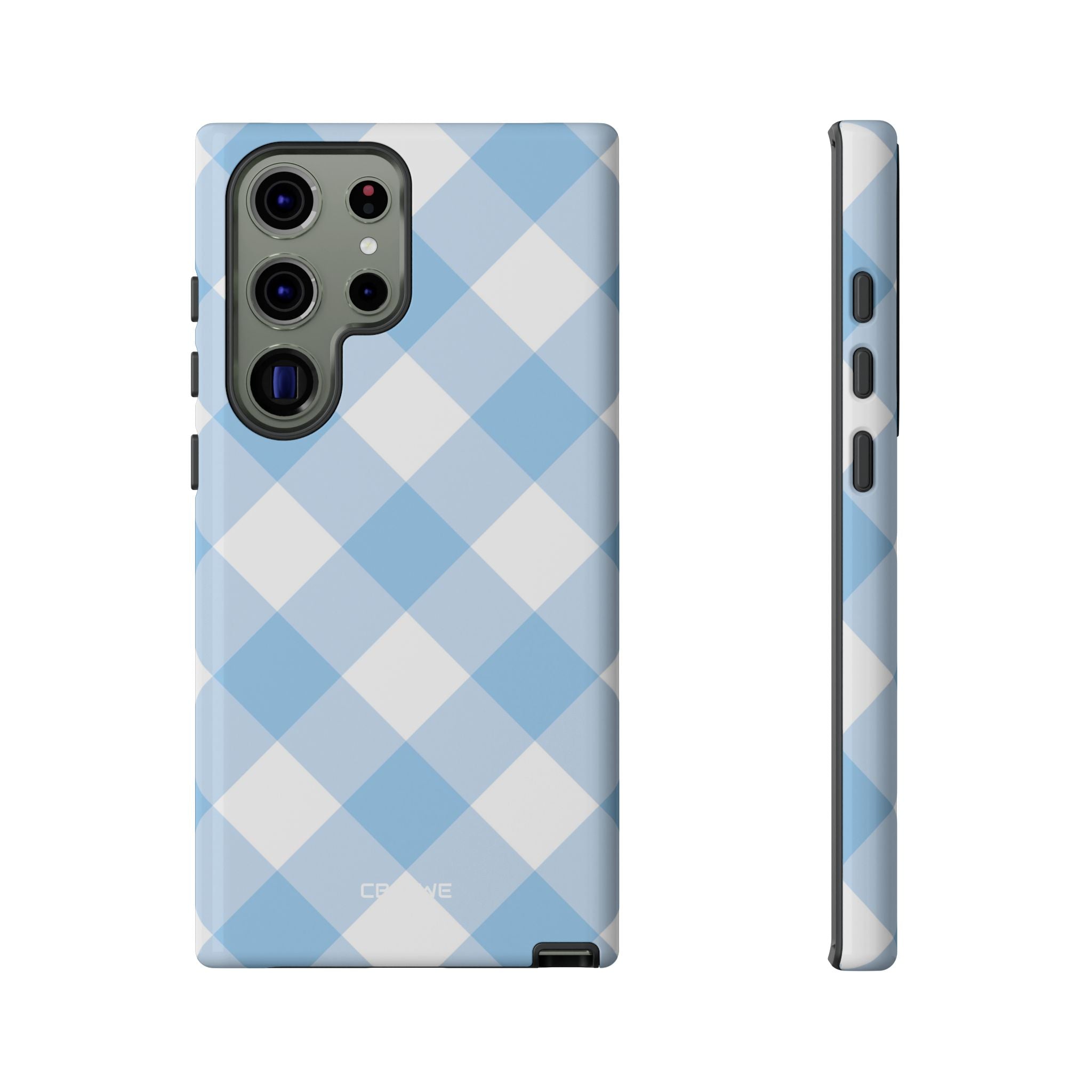 Soft Blue Gingham Elegance - Samsung Case