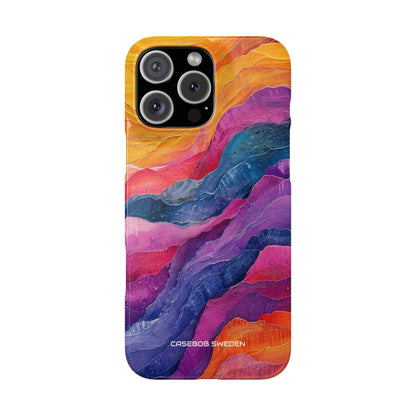 Vibrant Abstract Waves - Slim iPhone 16 Phone Case