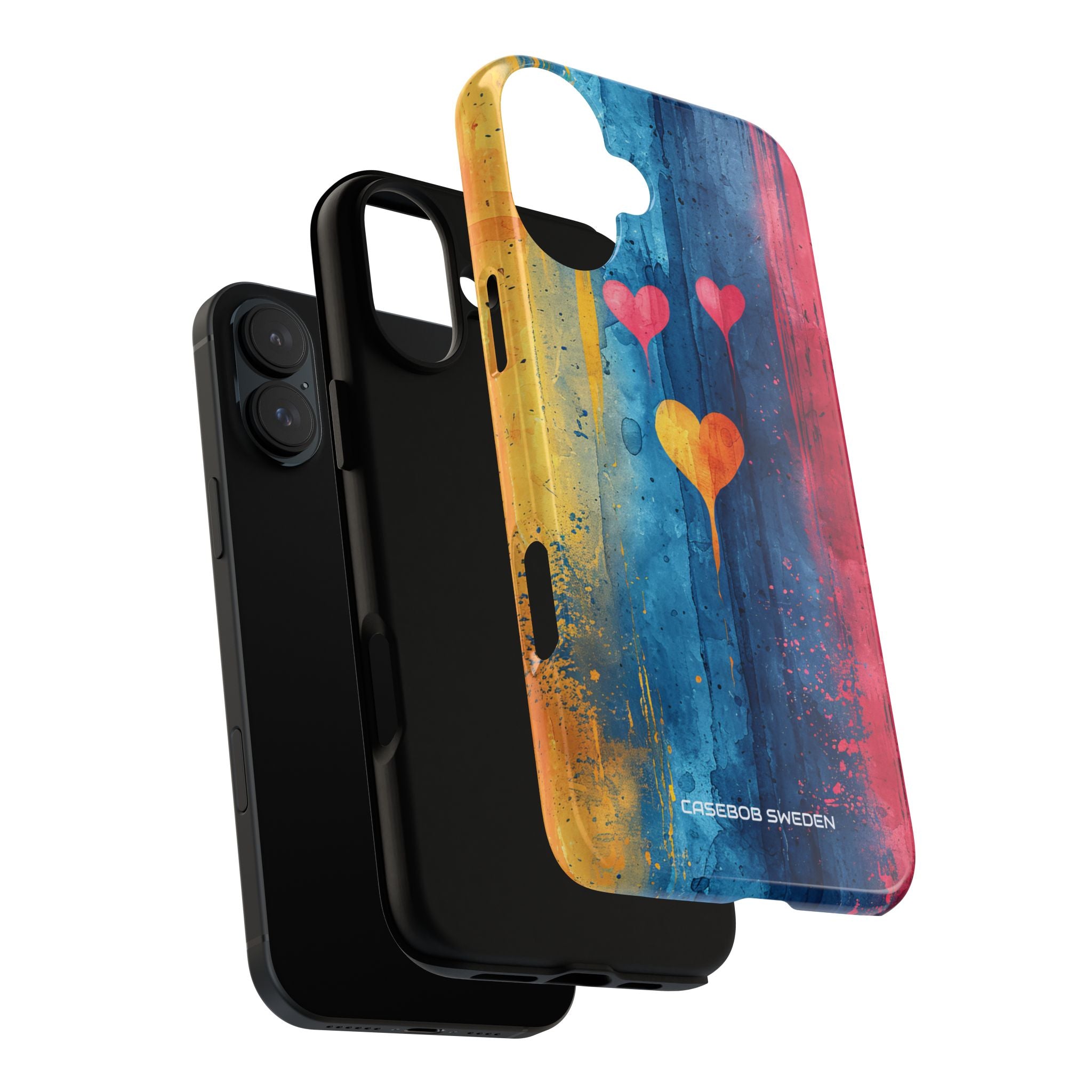 Hearts Watercolor Art - Tough iPhone 16 Phone Case