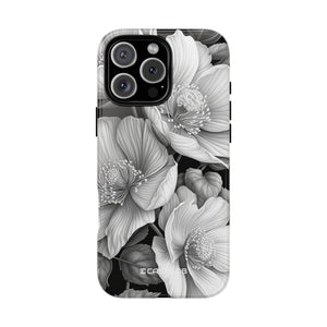 Elegant Monochrome Floral Art - for iPhone 16