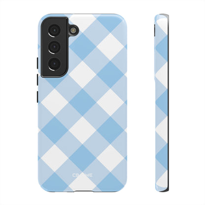 Soft Blue Gingham Elegance - Samsung Case