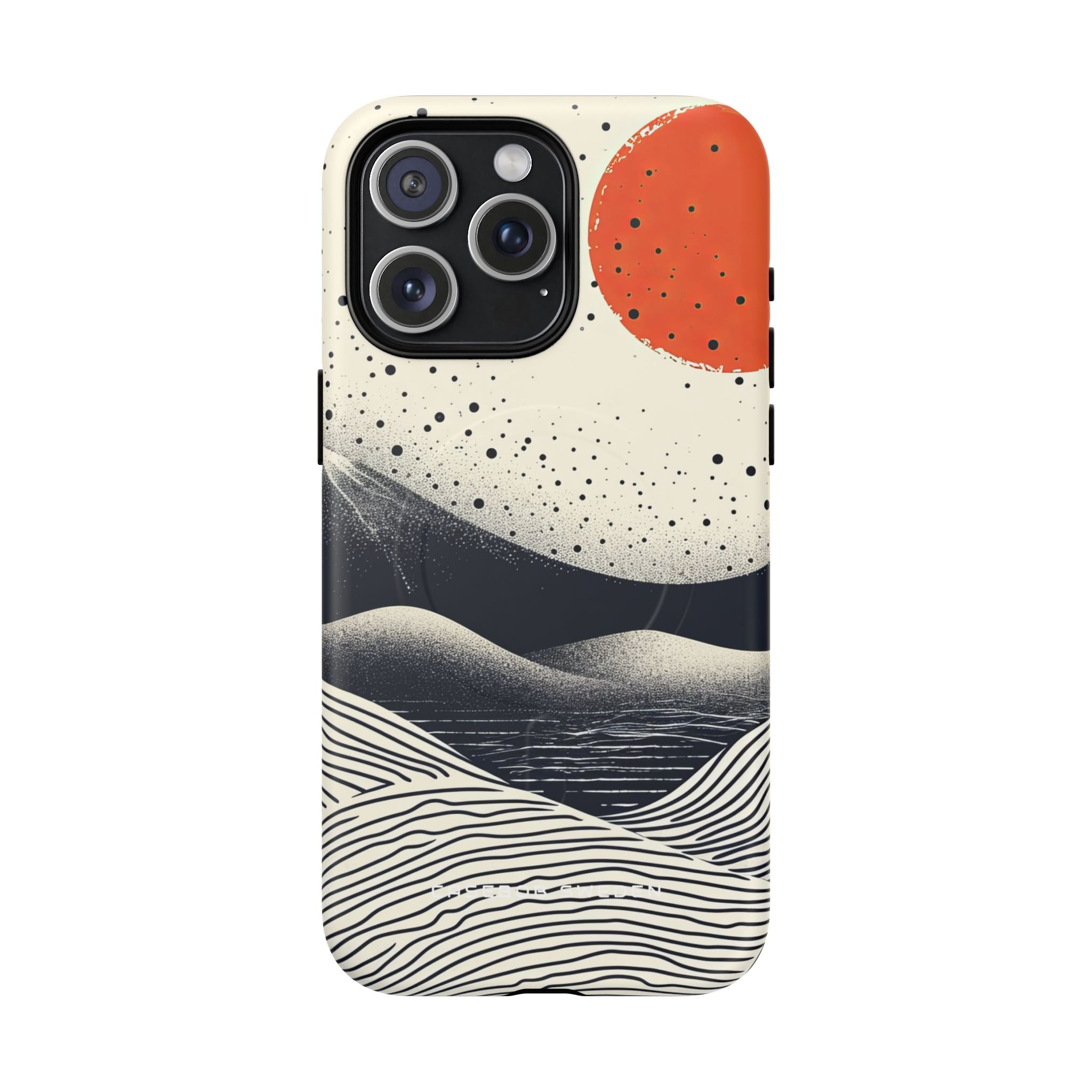 Red Sun Over Flowing Horizons iPhone 15  Tough+ Phone Case