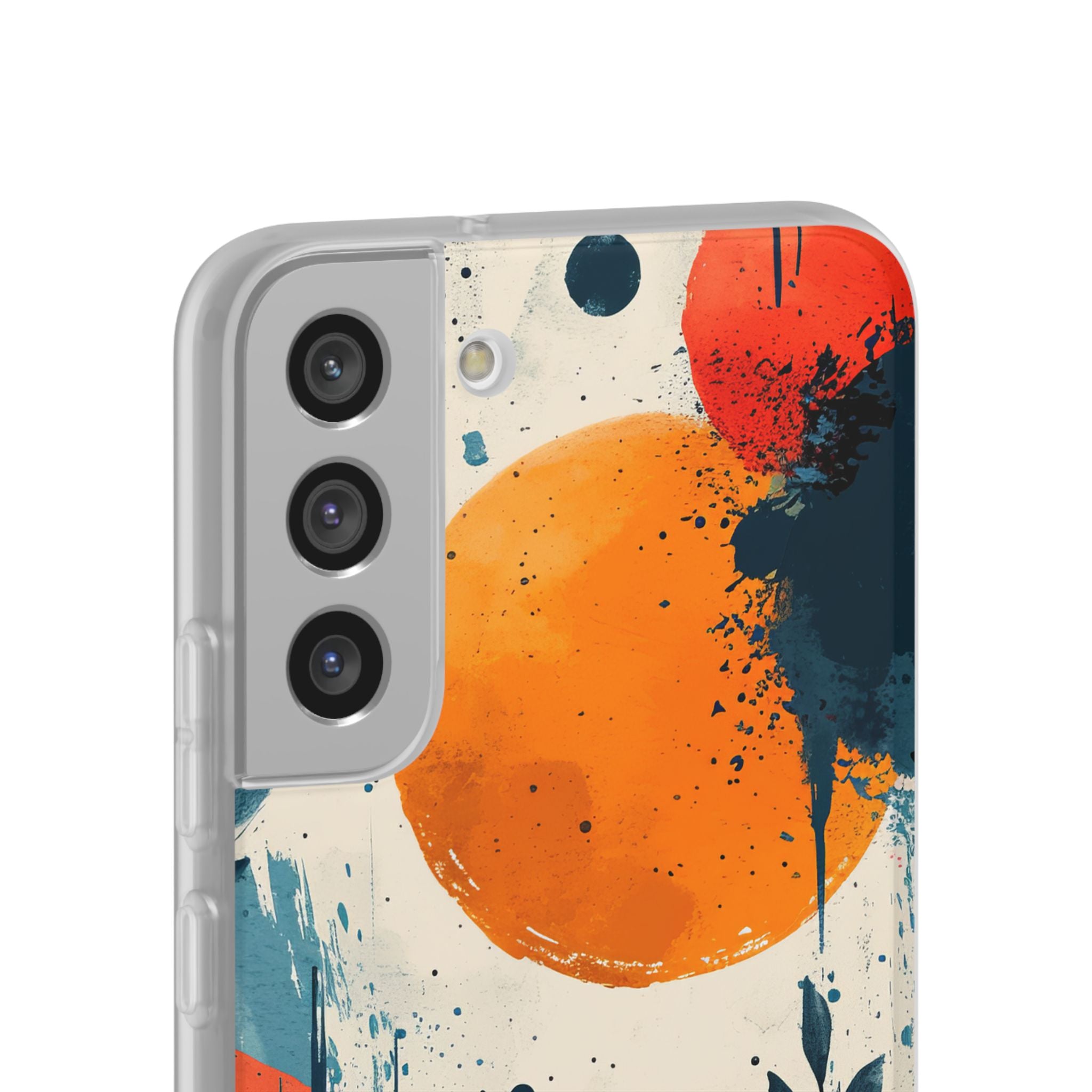 Orange Blue Splash - Flexi Samsung S22 Phone Case