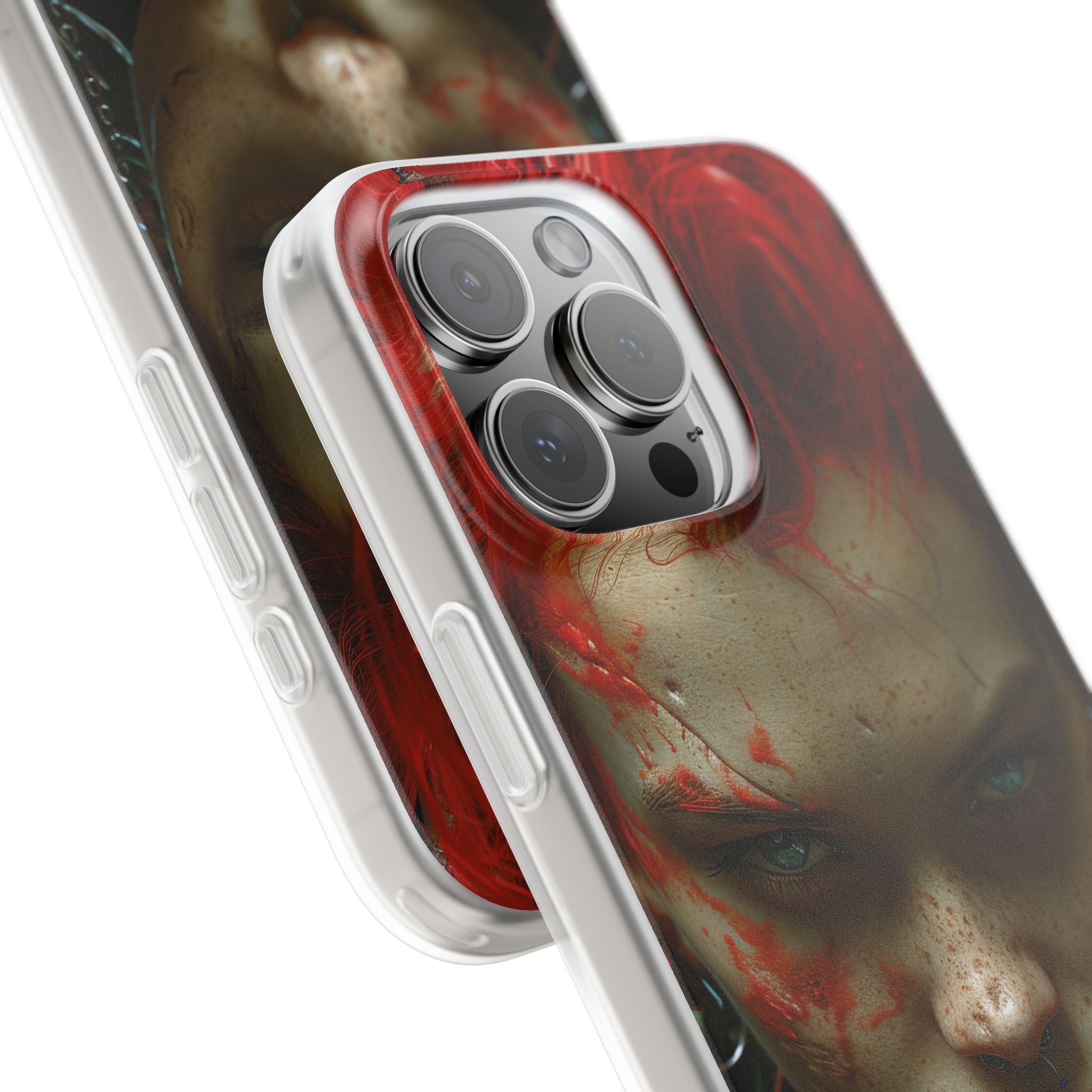 Red Spike Gaze iPhone 16 Pro Max Case - Soft