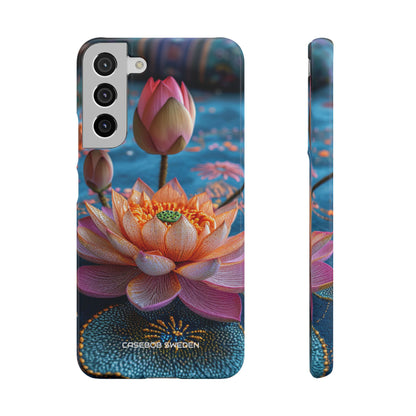 Vibrant Lotus Embroidery - Slim Samsung S22 Phone Case