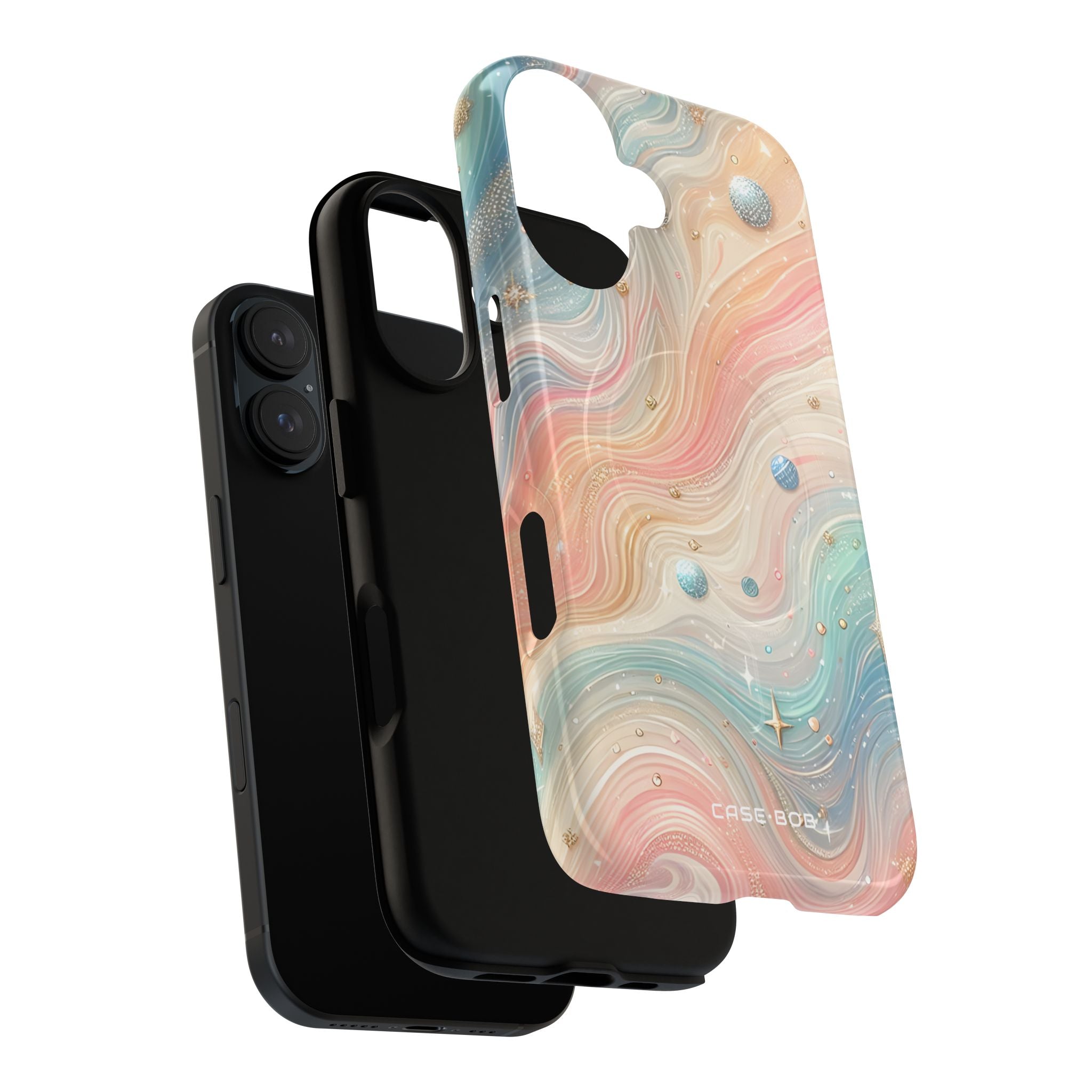 Iridescent Swirls iPhone 16 Case - Tough+