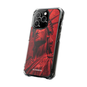 Red Liberty Revolution – Handyhülle für iPhone (Clear Impact – Magnetisch)