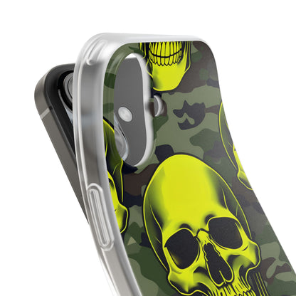 Neon Skull Camo iPhone 16 Case - Soft