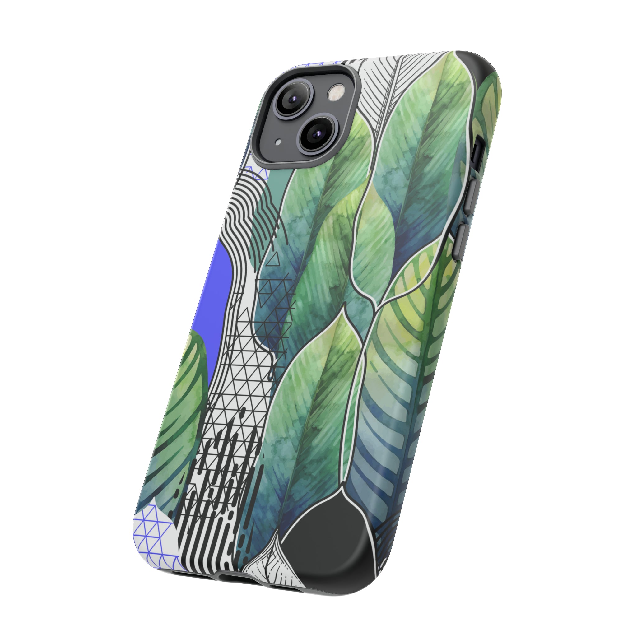 Watercolor Green Leafs - Protective Phone Case