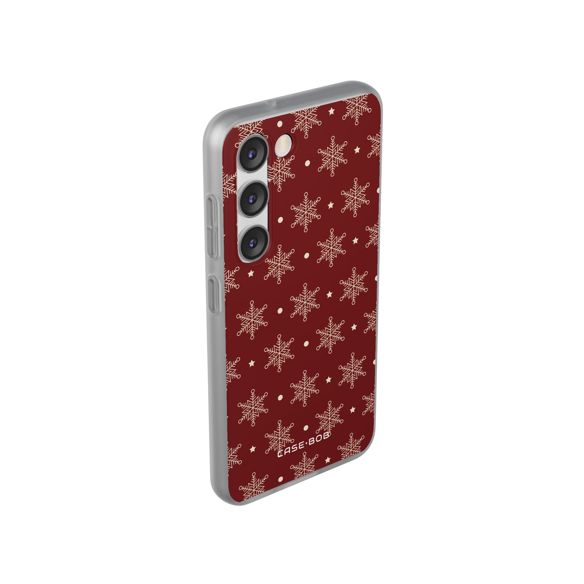 Cream Snowflake Crimson Samsung S23 Case - Soft