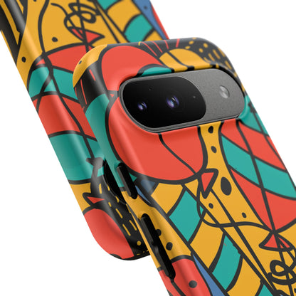 Playful Balloon Motion in Vibrant Lines Google Pixel 9 - Tough Phone Case