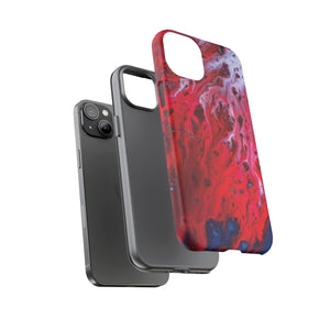 Bright Red Ink Art iPhone Case (Protective) Phone Case