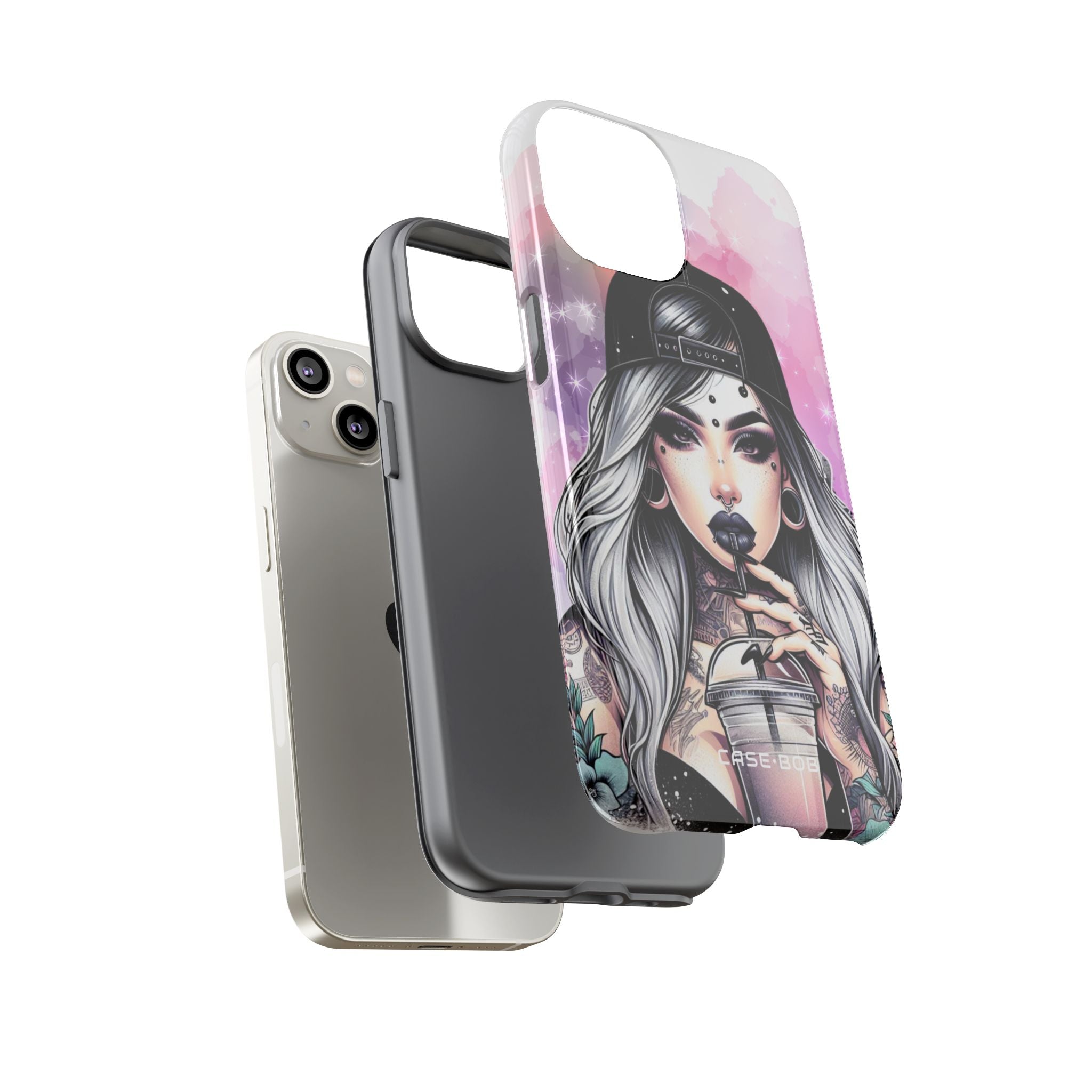 Silver Sip Nebula iPhone 14 Case - Tough