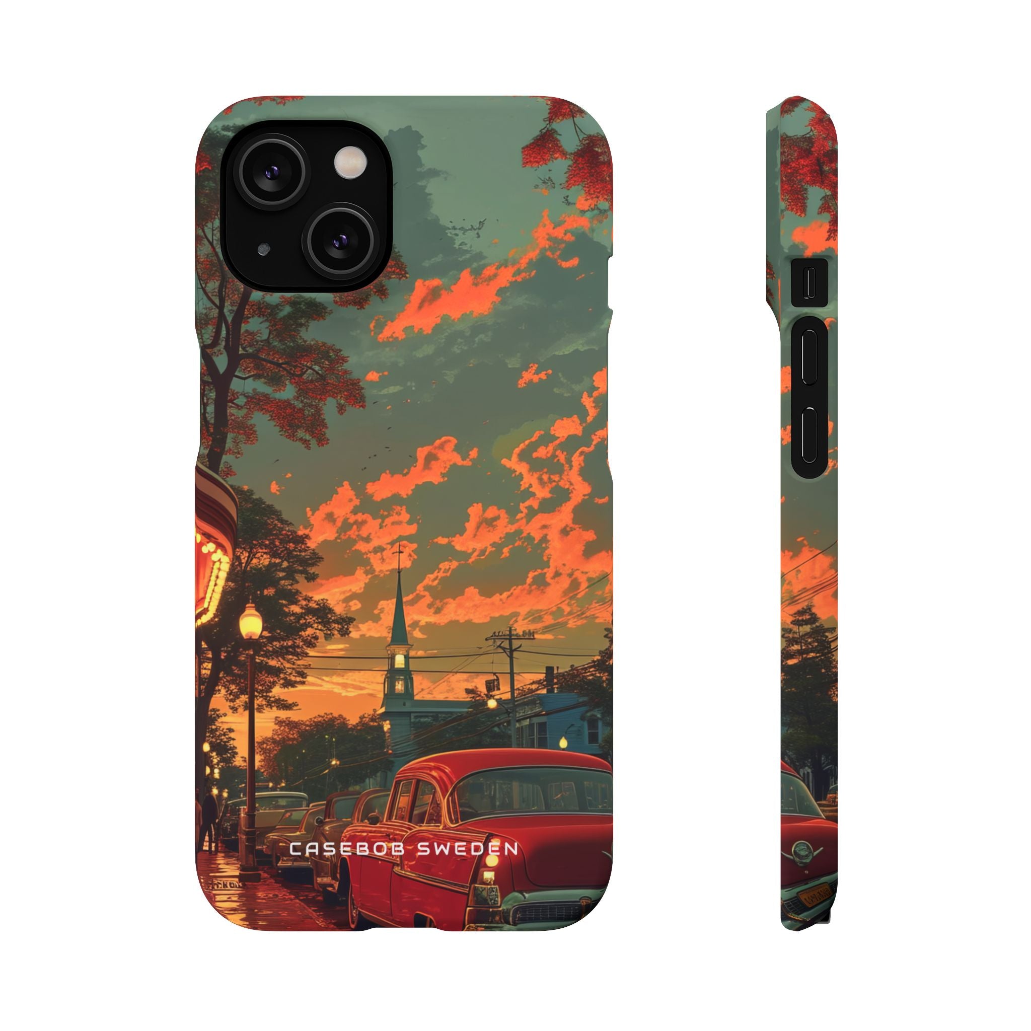 Mid-Century Nostalgia Streetscape iPhone 14 - Slim Phone Case