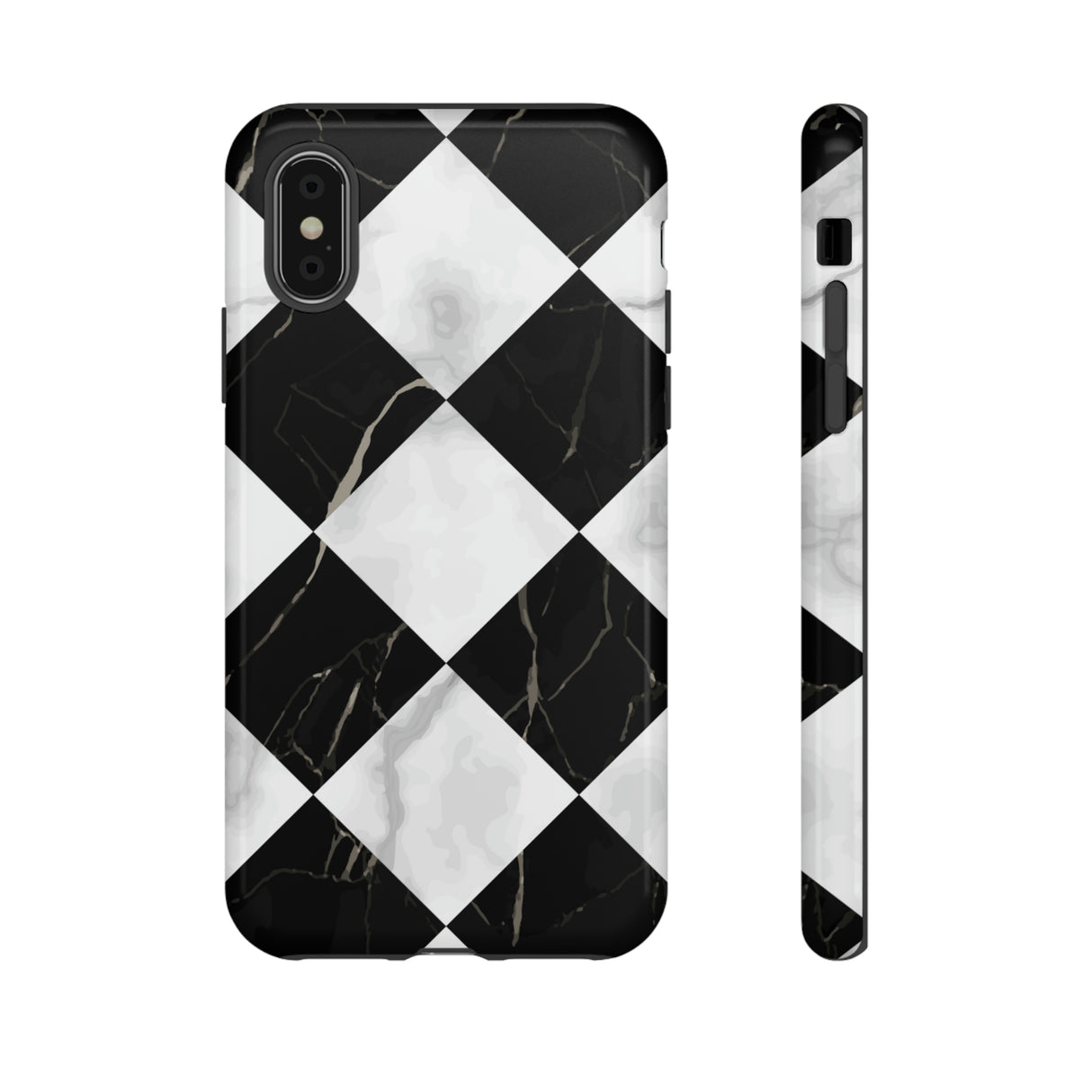 Check Marble - Protective Phone Case