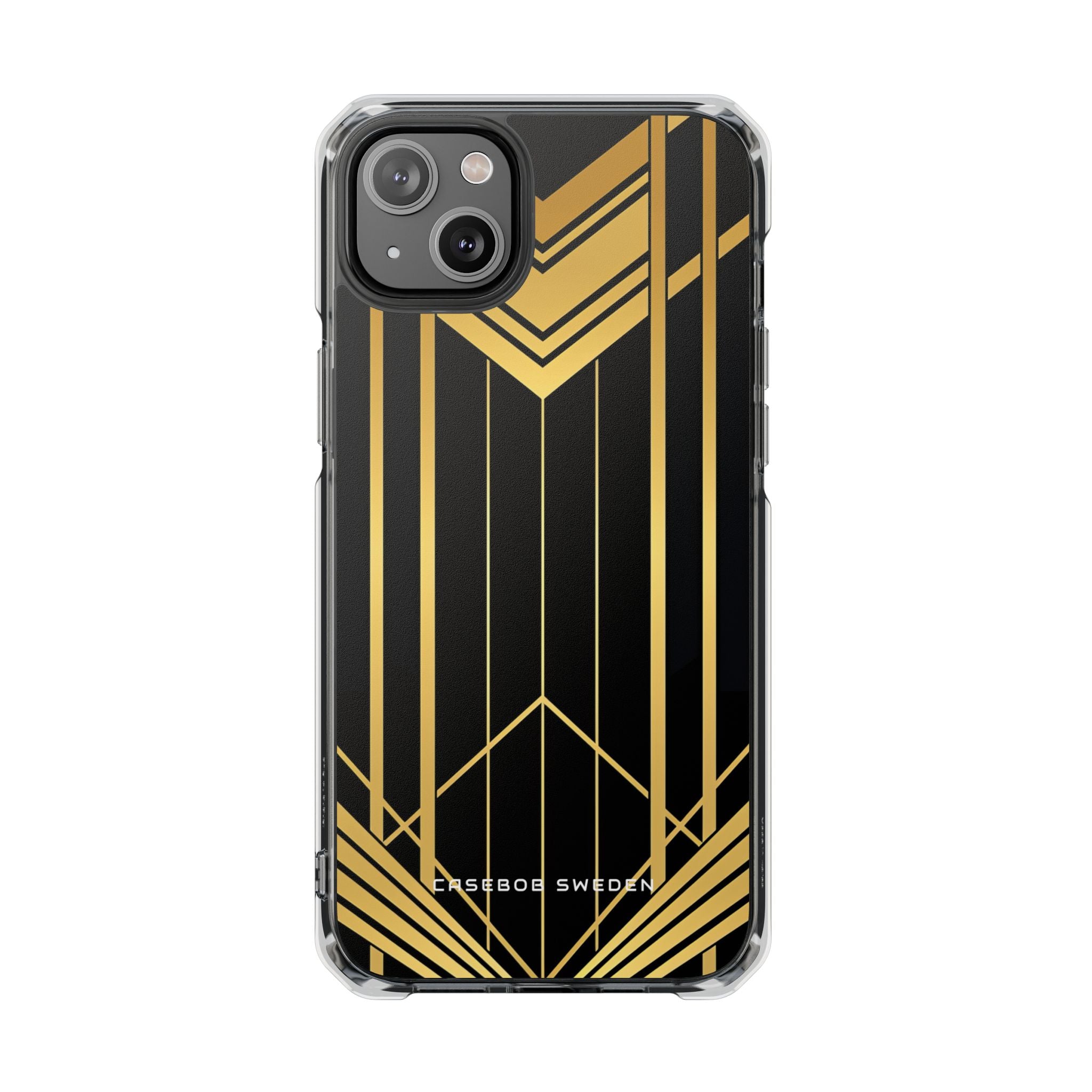 "Golden Art Deco Symmetry in Geometric Elegance" iPhone 14 - Clear Impact Phone Case