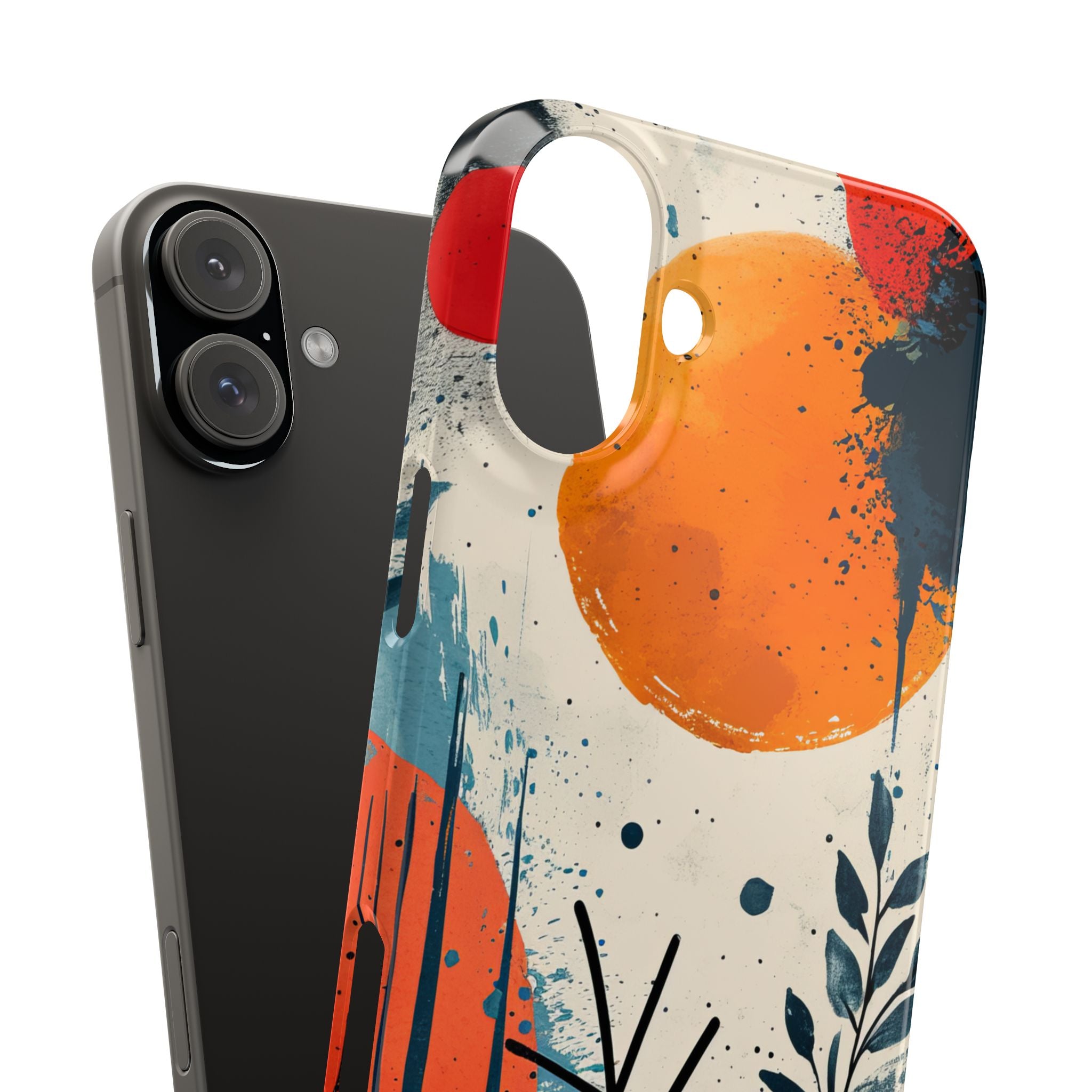 Orange Blue Splash - Slim iPhone 16 Phone Case