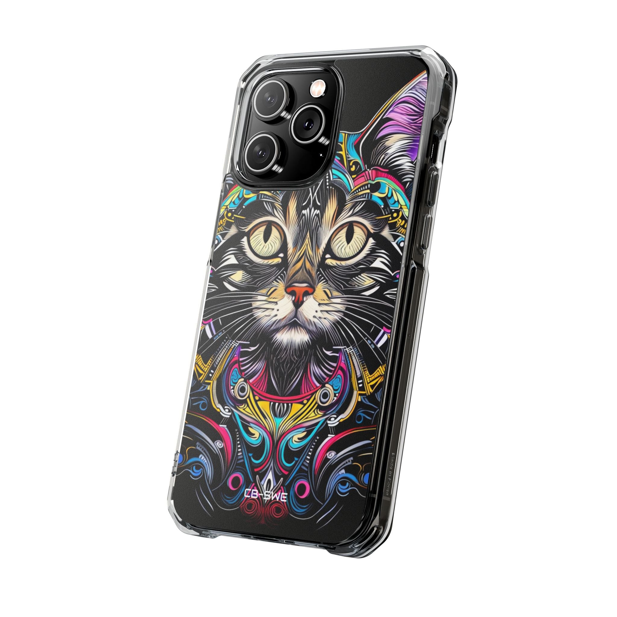 Psychedelic Cat Mirage iPhone Case - Impact