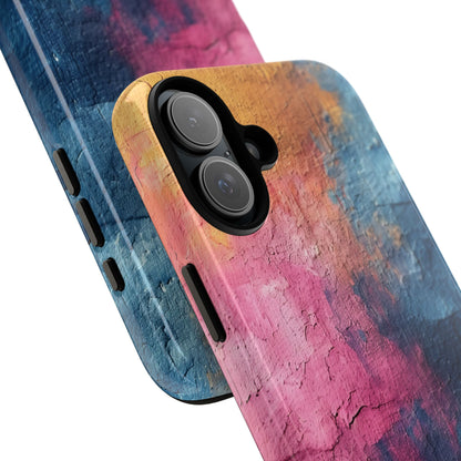 Blue Pink Abstract - Tough iPhone 16 Phone Case