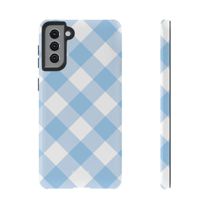 Soft Blue Gingham Elegance - Samsung Case