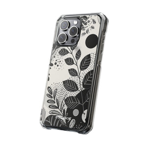 Botanische Abstraktion – Handyhülle für iPhone (Clear Impact – Magnetisch)