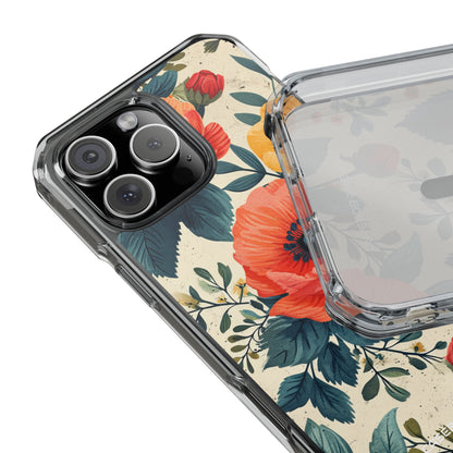 Vibrant Botanical Poppies - Clear Impact iPhone 16 Phone Case