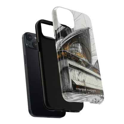 Architectural Curves in Line Formation iPhone 14 | Tough+ Phone Case