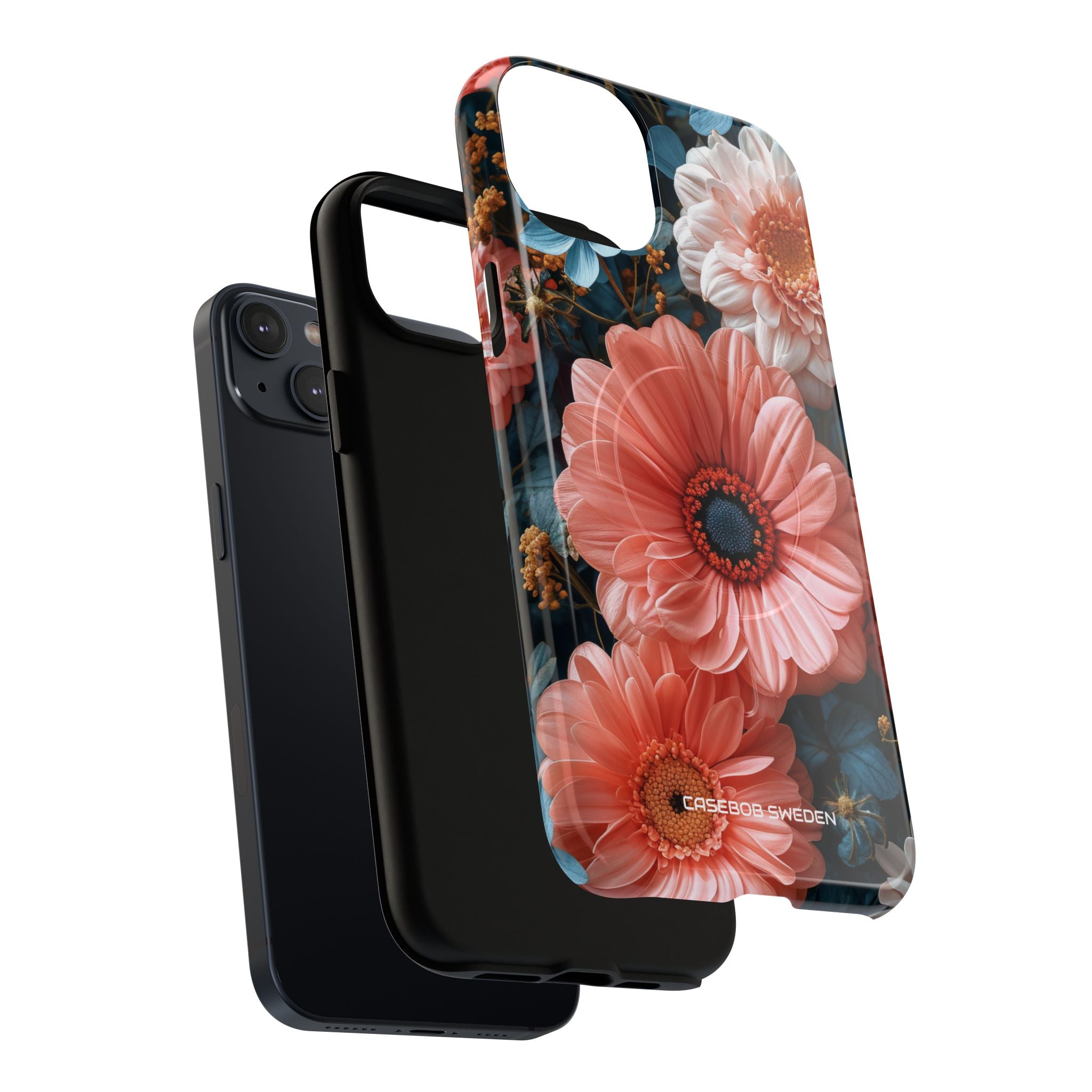 Coral Teal Blooms - Tough + MagSafe® iPhone 14 Phone Case