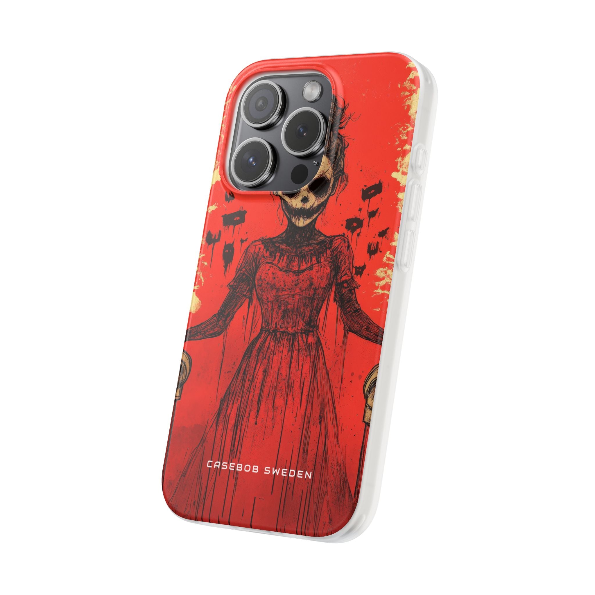 Haunting Scarlet Descent iPhone 15 - Flexi Phone Case