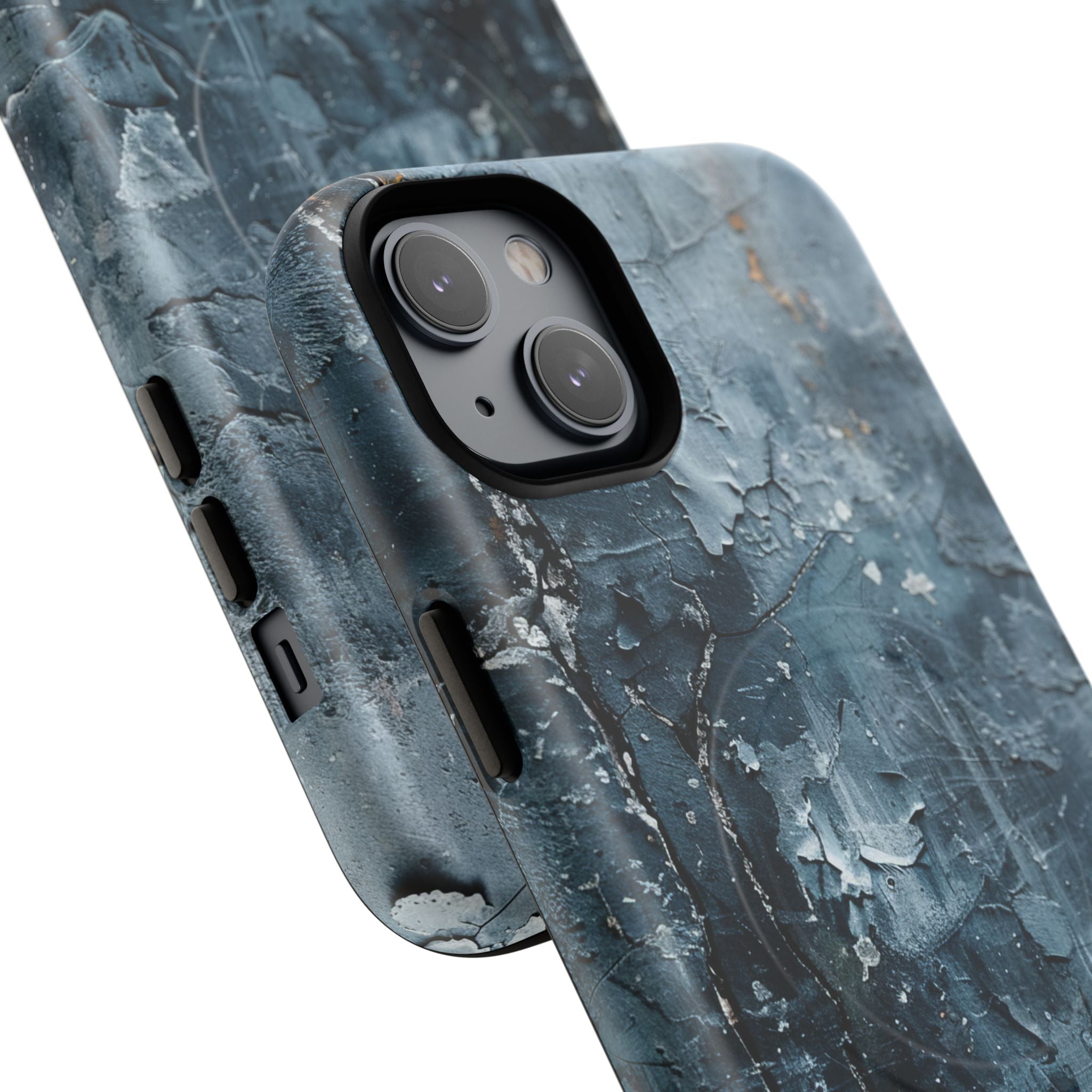 Weathered Blue Tapestry with Cracked Layers iPhone 14 | Tough+ Phone Case