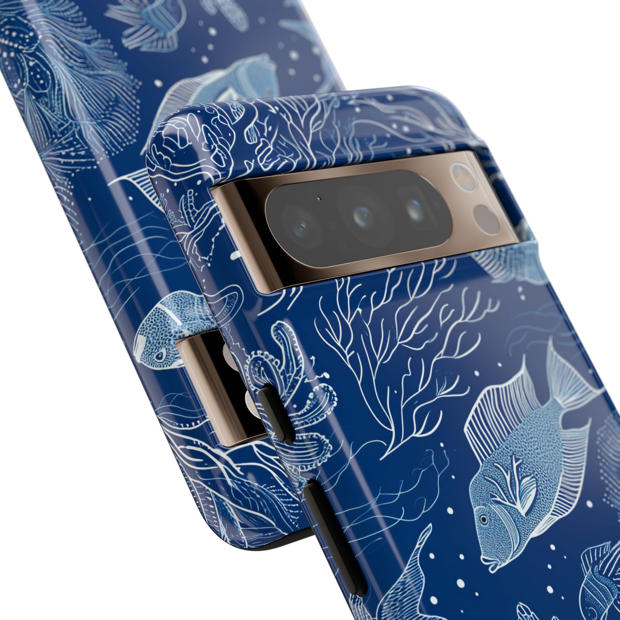 Navy Scale Reef Google Pixel 8 Pro Case - Tough