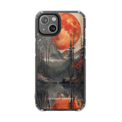 Celestial Glow Over Reflective Landscape iPhone 14 - Clear Impact Phone Case