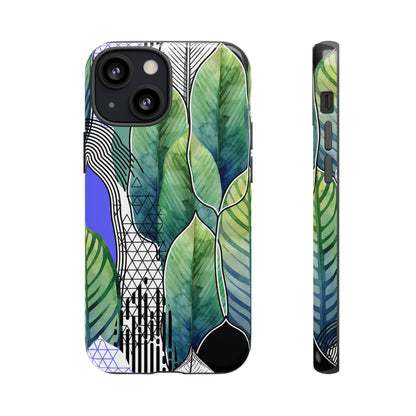 Watercolor Green Leafs - Protective Phone Case