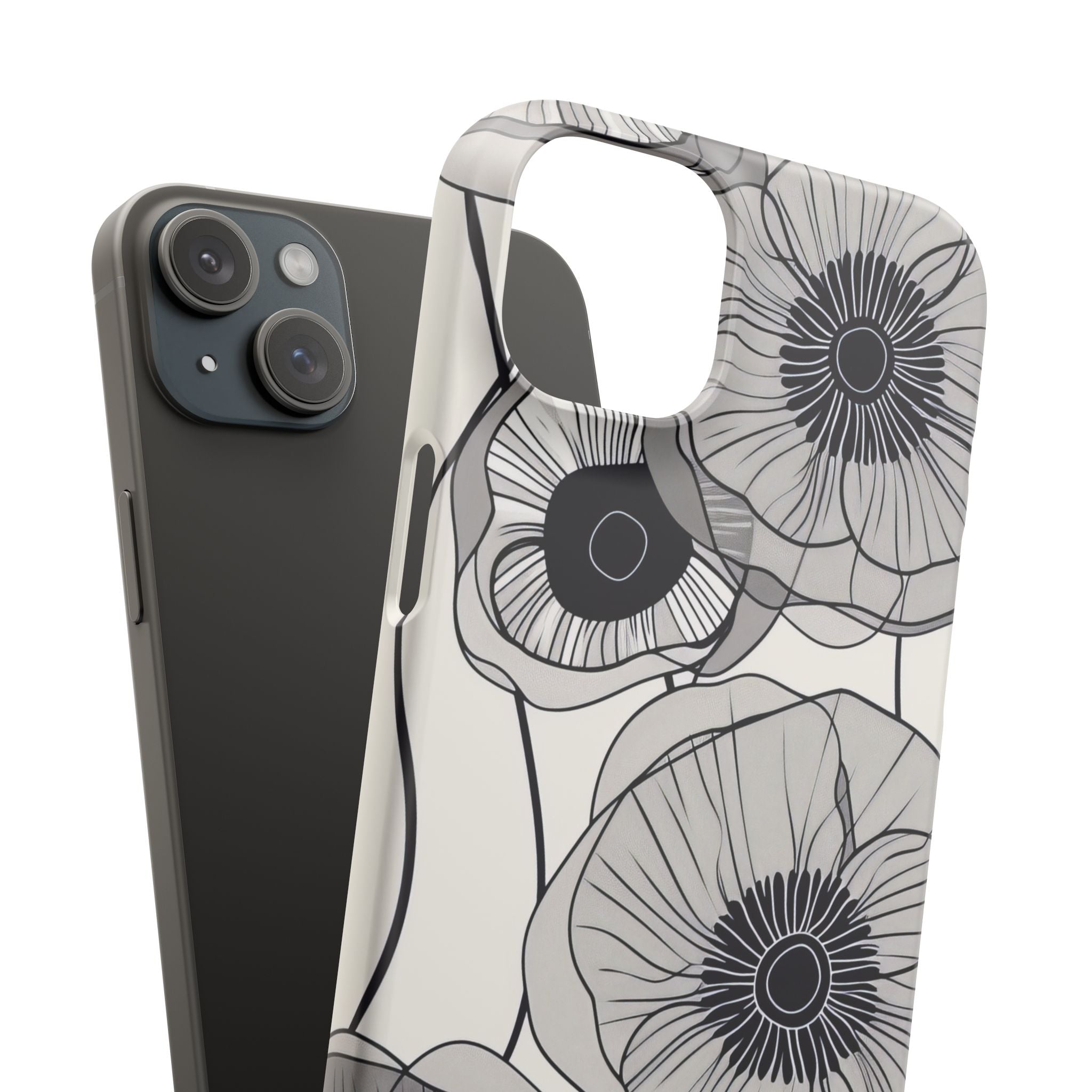 Modern Minimalist Flowers iPhone 15 - Slim Phone Case